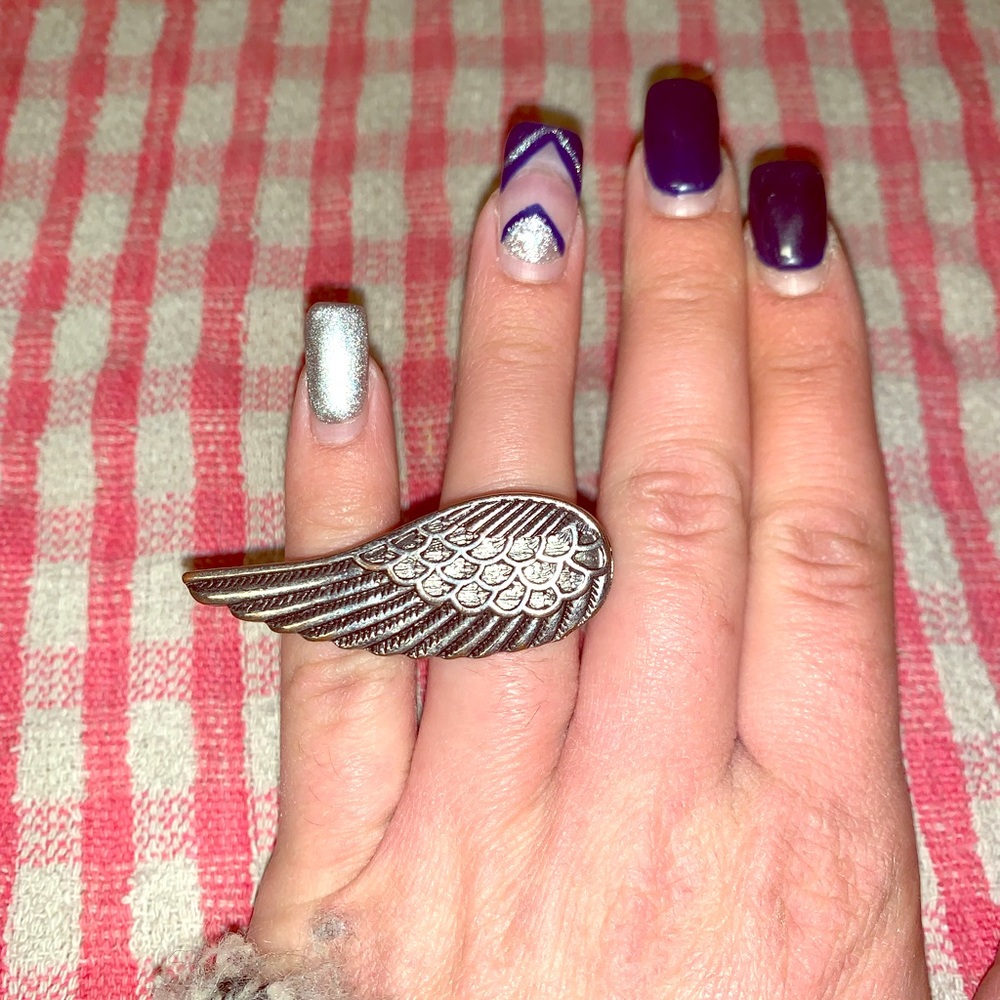Double Finger Angel Wing Ring